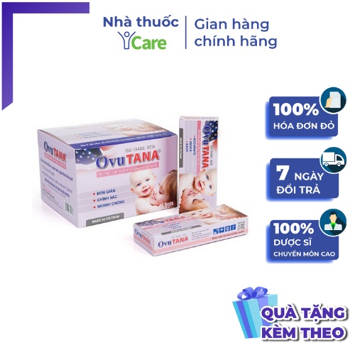 QUÀ TẶNG Que test rụng trứng Ovu tana hộp 12 que thử