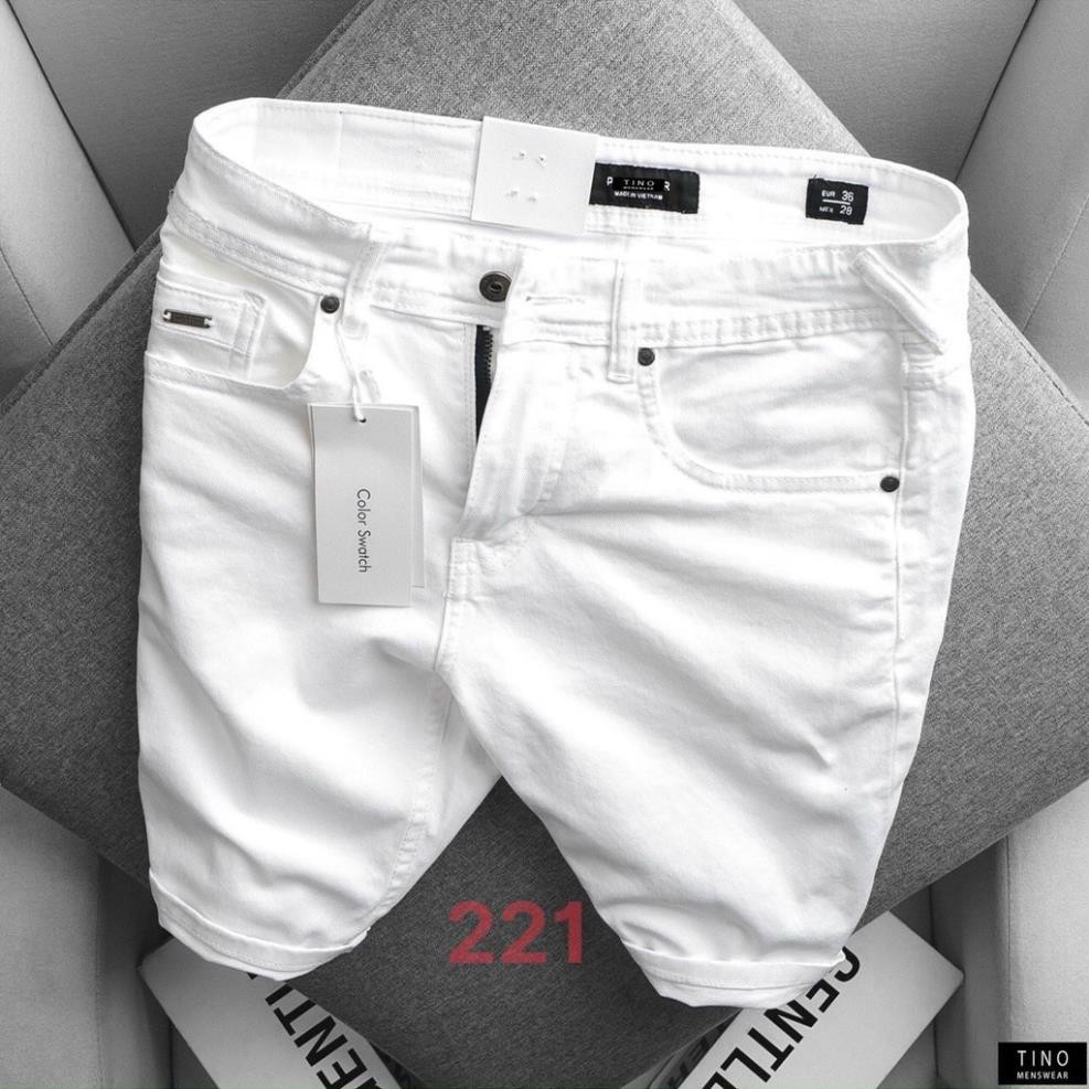 Quần short jean nam màu trắng chất bò - quần short demin nam co giãn thời trang cao cấp Tp_shop_87 ms221  ྇