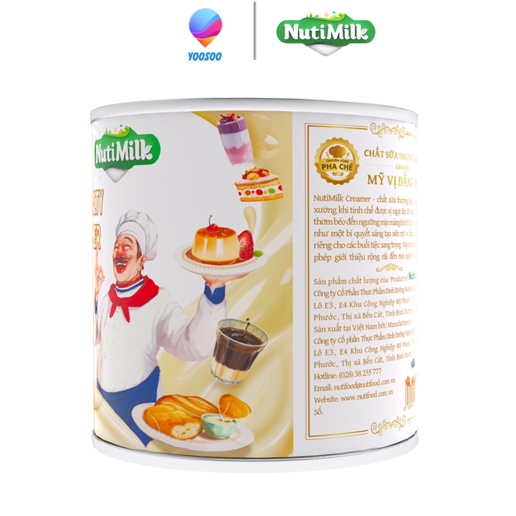 Lon Creamer/ Sữa Đặc Có Đường Nuti Xanh Lá/ Đỏ Lon 380gr - Thương Hiệu NUTIFOOD -YOOSOO MALL