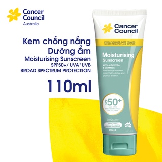 (Exp 12.23) Kem chống nắng dưỡng ẩm Cancer Council Moisturising SPF50+/PA++++ 110ml