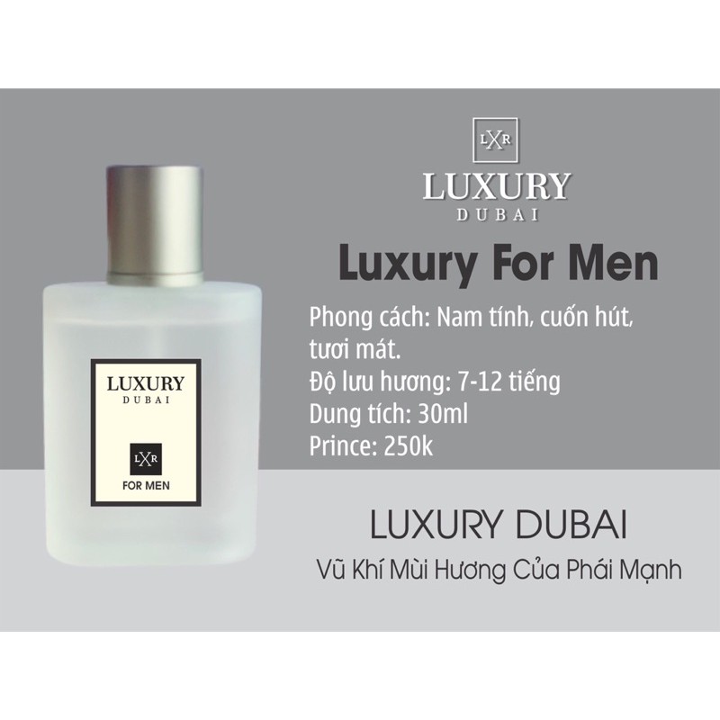 Tinh dầu nước hoa dubai Luxury For men dành cho nam
