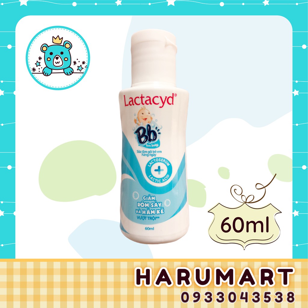 [MINI] Sữa tắm gộị trẻ em LACTACYD BB 60ML dành cho bé và da nhạy cảm