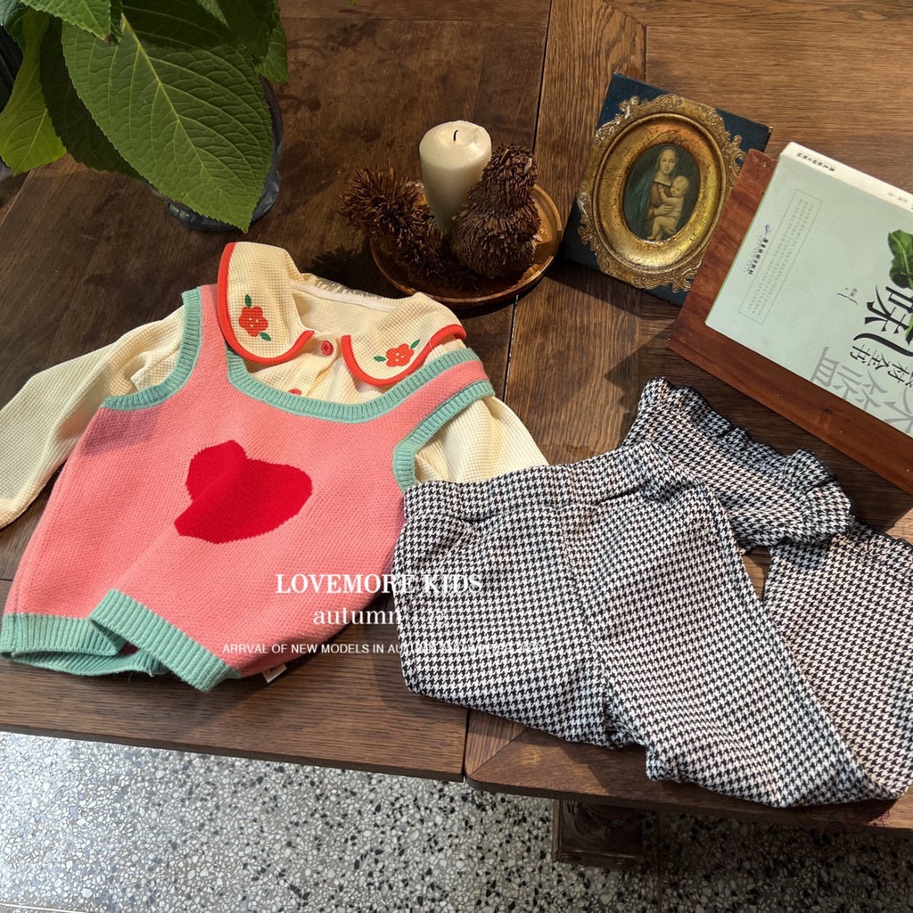 Áo Sơ Mi Không Tay Dệt Kim In Hình Trái Tim Dễ Thương Phong Cách Hàn Quốc Thời Trang Mùa