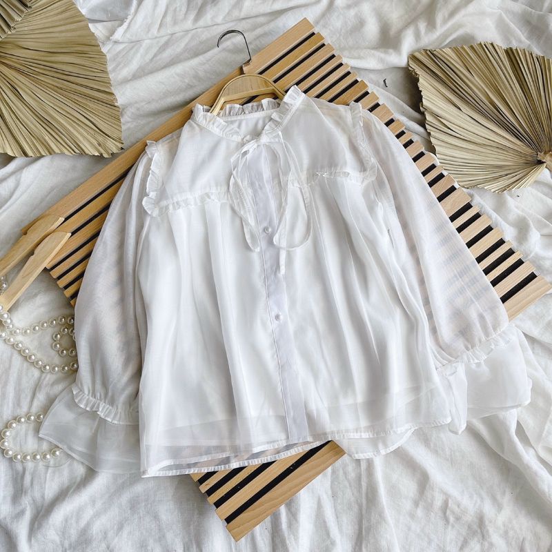 Set dạ tweed 3 món màu trắng