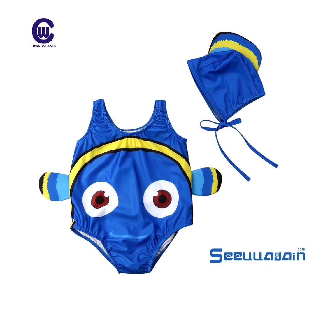 Bộ mũ + đồ bơi cho bé phong cách cá Nemo dễ thương