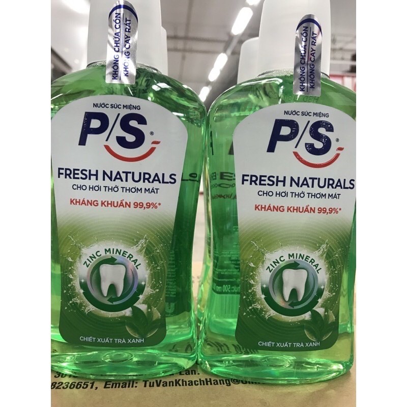 NƯỚC XÚC MIỆNG ps ( P/S)trà xanh 500ml giá siêu shock