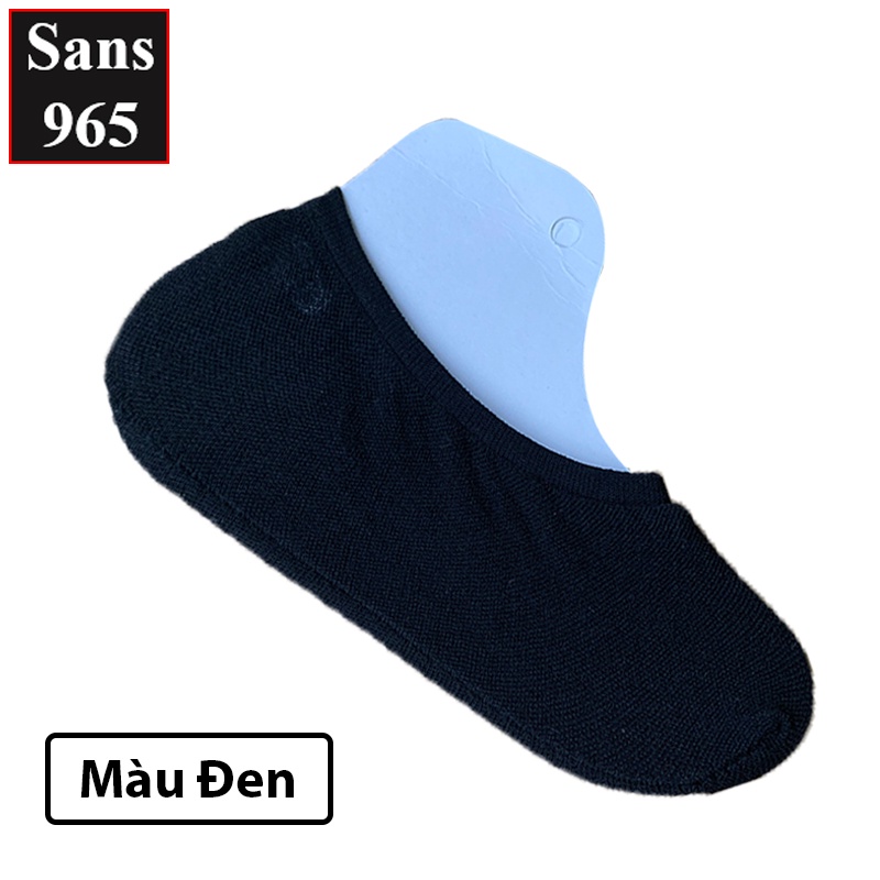 Tất vớ lười nữ trơn không cổ mỏng mát cho mùa hè Sans965 chống tụt gót hài nửa bàn chân cotton trắng đen da tím hồng xám