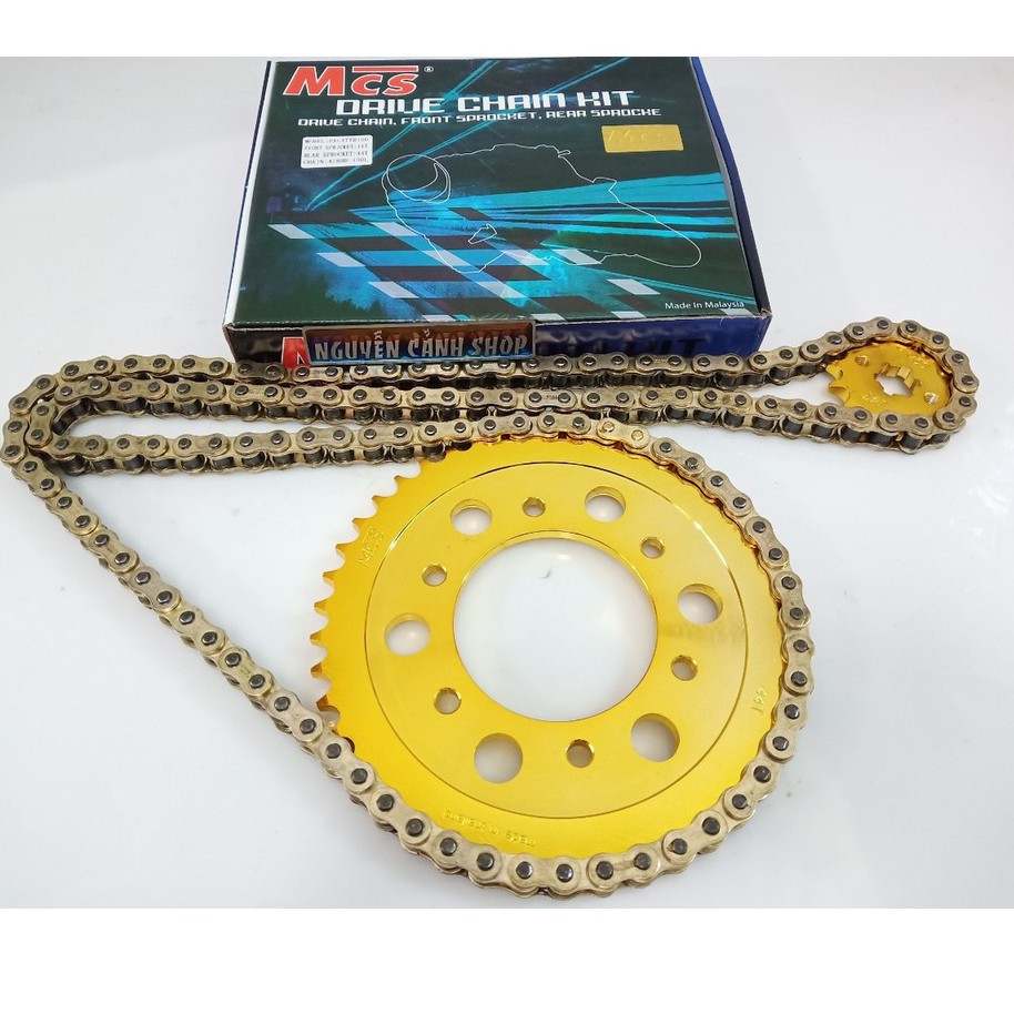 Nhông sên dĩa exciter 150 vàng 10li MCS