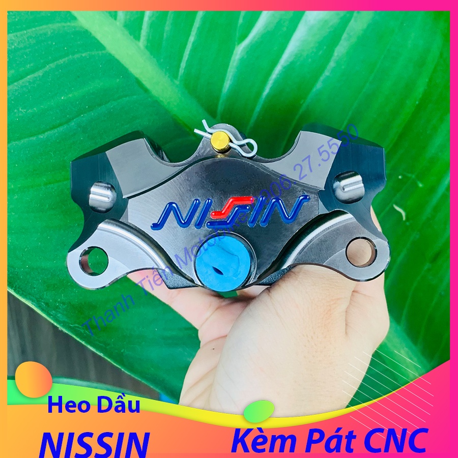 Heo TRƯỚC NISSIN 2PIS đối xứng GẮN ĐĨA ZIN KÈM PÁT các dòng xe AB2010, AB2013-20, Click, Mio, Luvias, Xìpo, Nouvo, Sonic