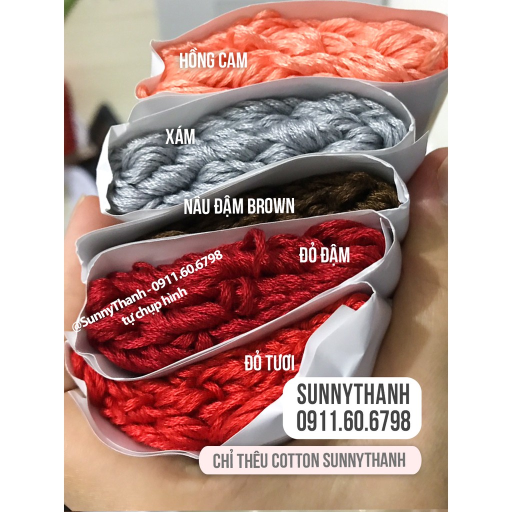 Chỉ Thêu Cotton DMC độ bóng vừa phải, thêu tay, không phải màu, không lem màu SunnyThanh