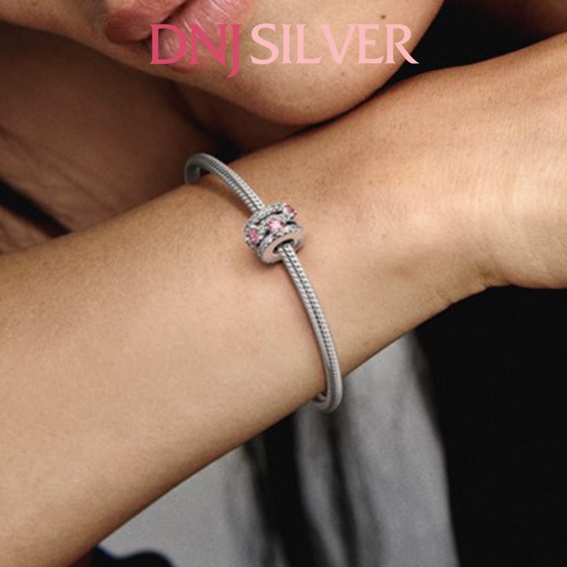 [Hàng cao cấp] Charm bạc 925 cao cấp, hàng chuẩn bạc - Charm Sparkling Triple Halo Hearts thích hợp để mix vòng tay