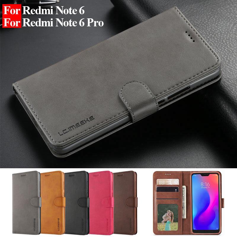 Bao da nắp gập màu trơn sang trọng cho Xiaomi Redmi Note 6 Pro / Redmi Note 6