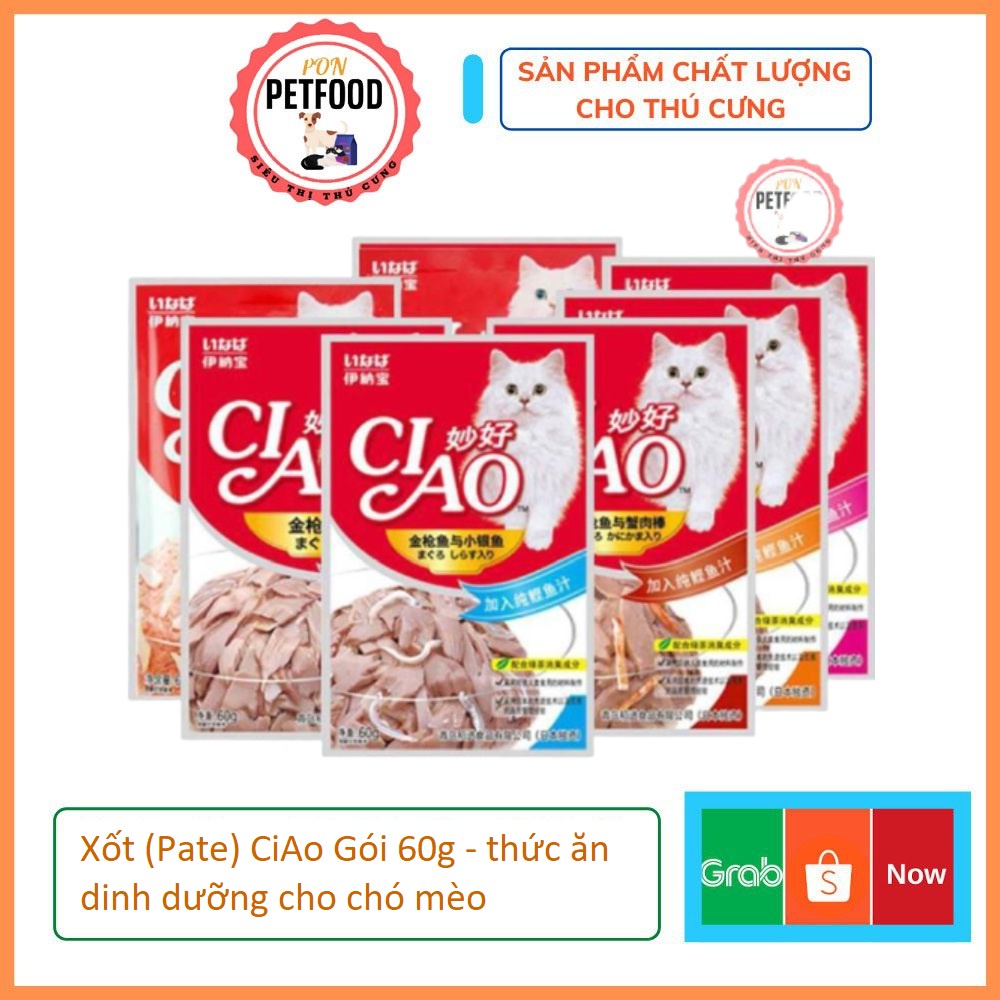 Xốt (Pate) CiAo Gói 60g - thức ăn dinh dưỡng cho chó mèo