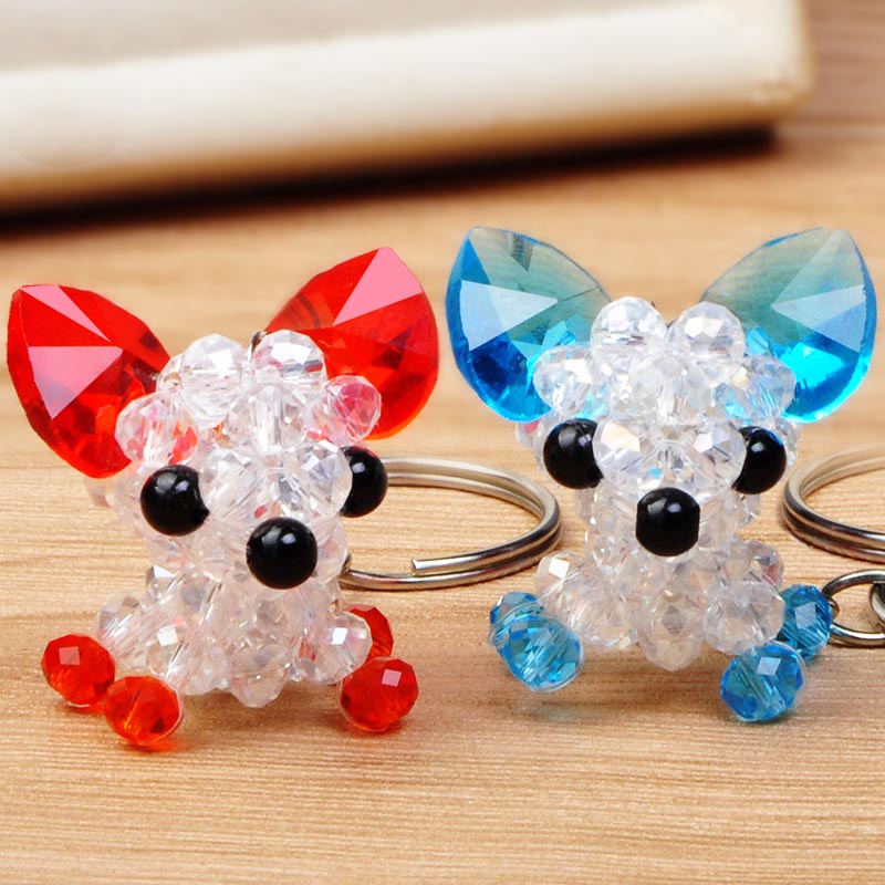 đồ trang sức tự làm▥♕Đính cườm làm bằng tay vật liệu tự làm túi móc khóa túi pha lê mặt dây chuyền nhỏ mặt dây chuyền đồ