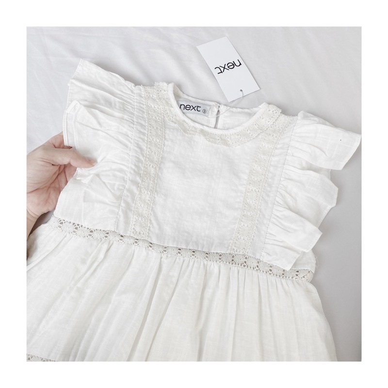 ẢNH THẬT- VÁY NEXT PHỐI REN 3 TẦNG BÈO VAI