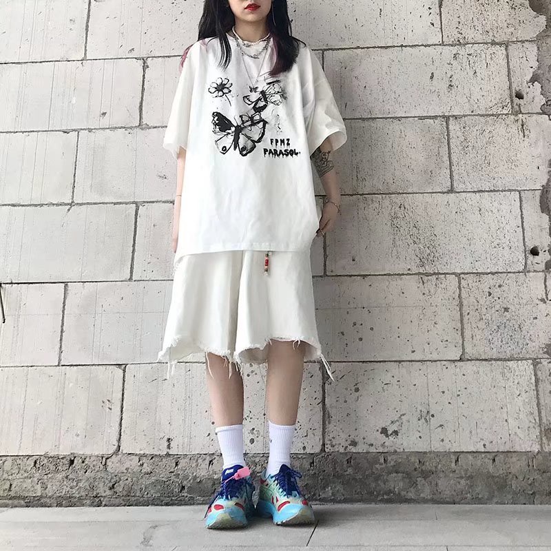 Quần Short Denim Lưng Cao Plus Size Cho Nữ