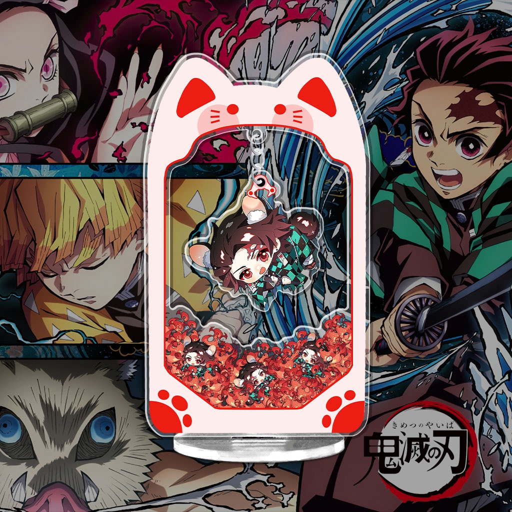 Mô hình gắp thú bông Demons Slayer Kimetsu No Yaiba standee chibi cute dễ thương kèm theo móc khóa 15cm HM Decor