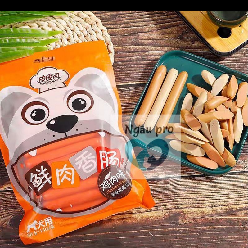 Xúc xích cho chó mèo TAOTAOPET ăn nhanh ăn liền, Đồ ăn vặt snack cho chó thú cưng đầy đủ dinh dưỡng giá bán lẻ 1 cây