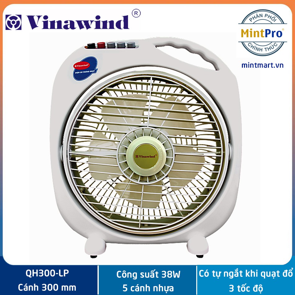 Quạt hộp Quạt tản Điện cơ Thống nhất Vinawind cánh 300 có công tác tự ngắt khi đổ quạt QH300 - LP