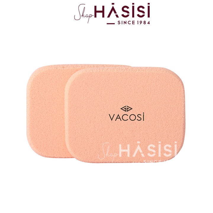 Bông Phấn Ướt Vuông Nhỏ VACOSI - BP04 (Bịch 2 Miếng)