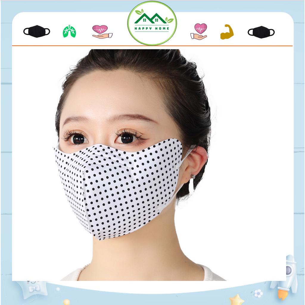 Khẩu trang vải 2 lớp chống nắng, chống tia UV mỏng nhẹ thoáng khí có dây rút điều chỉnh và tái sử dụng phong cách Hàn Qu