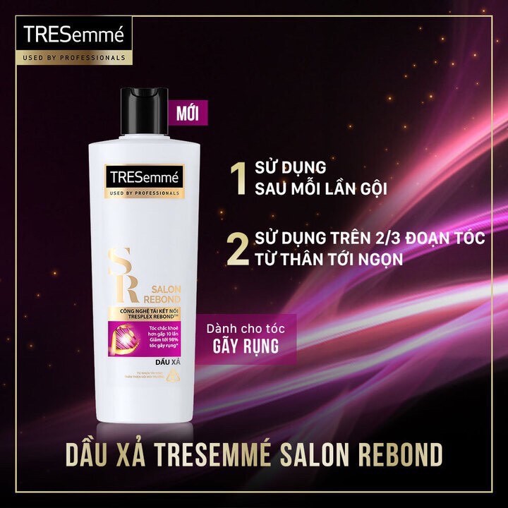 Combo dầu gội 640g + xả 620g TRESemme ngăn tóc gãy rụng FREE SHIP Combo gội xả Tresemme Salon Rebond Tóc chắc khỏe đen