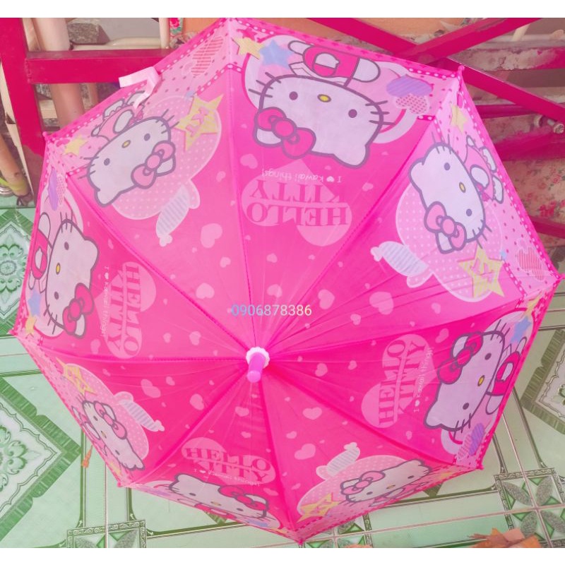 Ô dù công chúa Elsa Hello Kitty Ngựa Pony Heo peppa chuột Mickey Doremon cho bé gái
