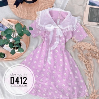 Bigsize Đầm hoa tím D412