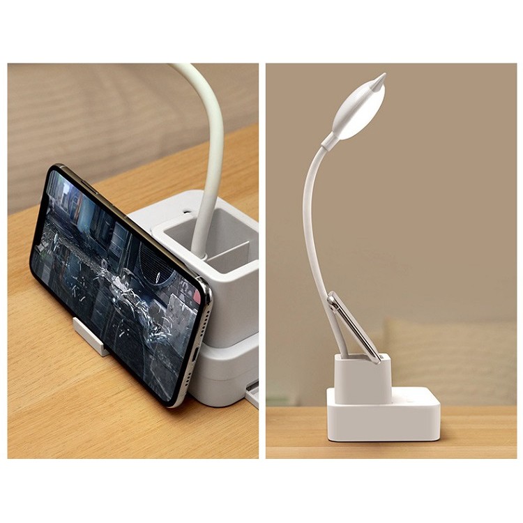 Đèn Học Bảo Vệ Mắt - Đèn Để Bàn Có Ống Đựng Bút Và Ổ Cắm Đa Năng