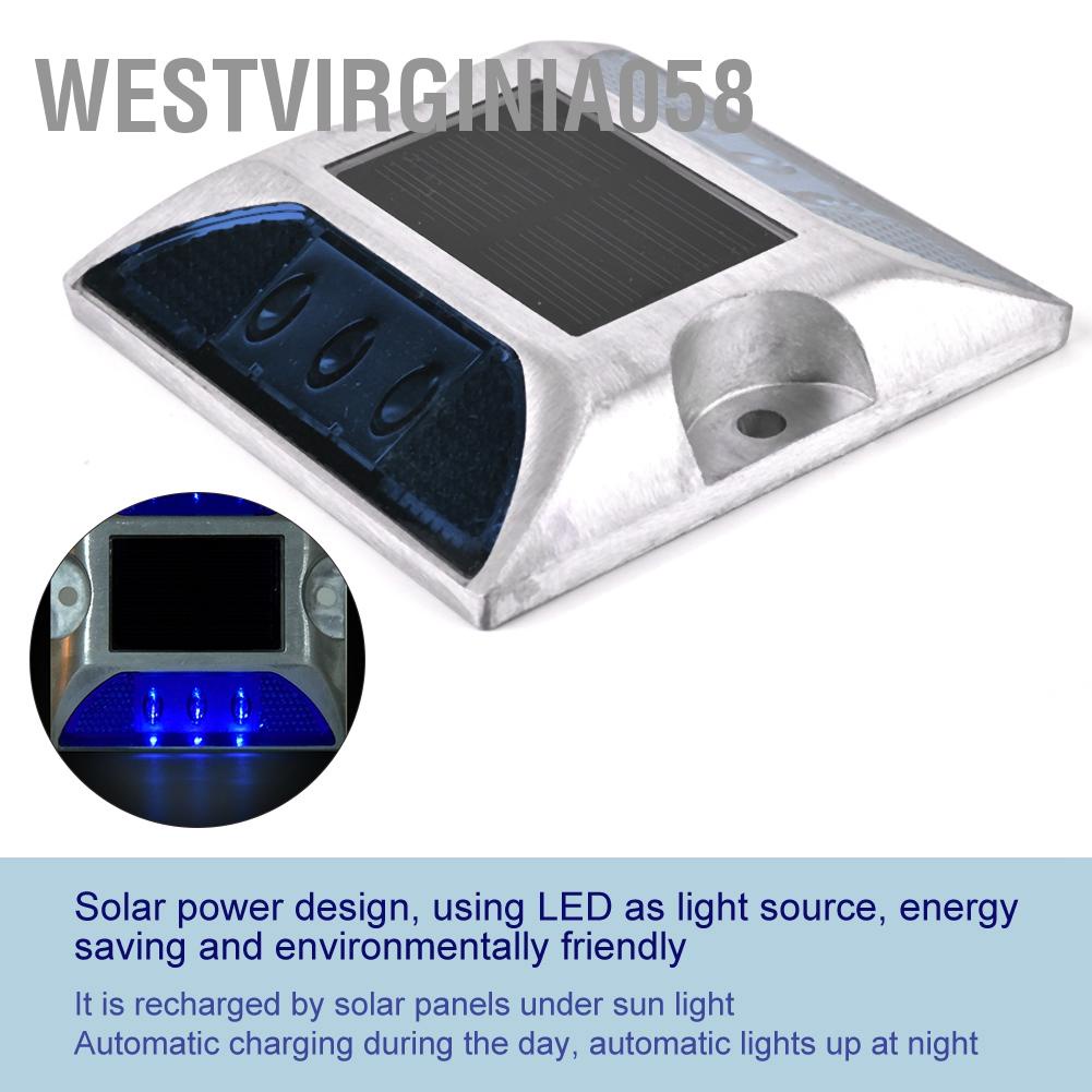 Hàng Hot Đèn đánh dấu mặt đất 6 LED năng lượng trời chiếu sáng đường lái xe ngoài không thấm nước Hàng giao ngayWestvirginia058