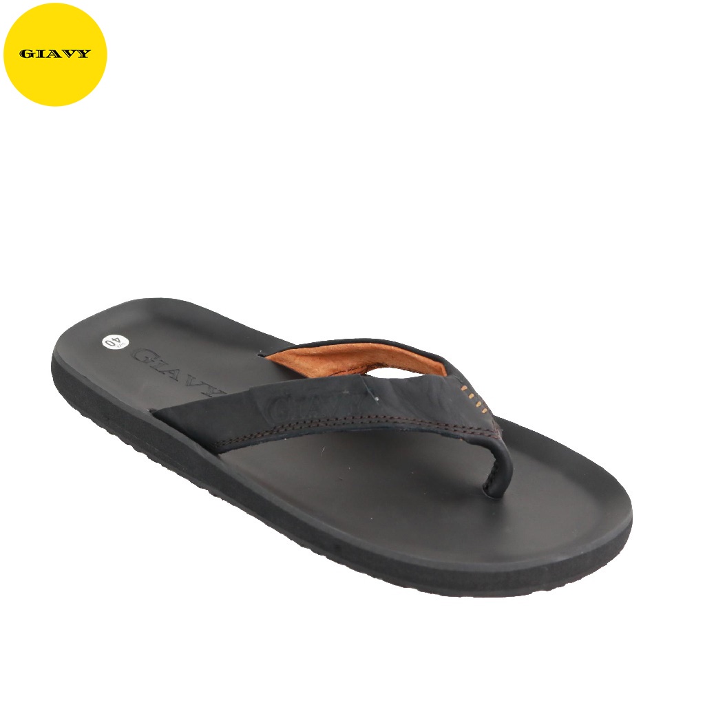 Dép kẹp nam, dép nam quai da mặt cao su, DTL218 - GIÀY GIAVY