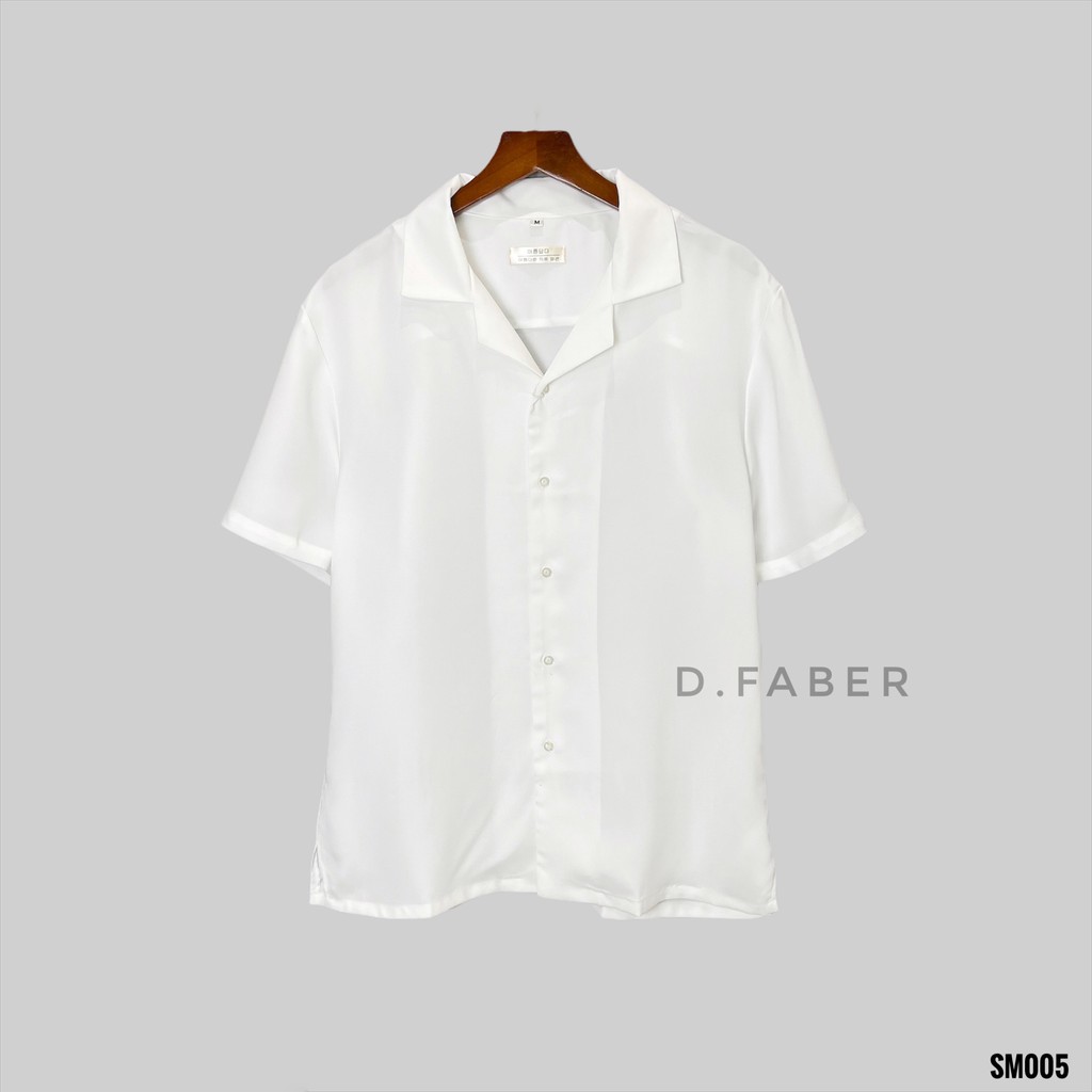 Áo sơ mi cổ vest ngắn tay BLAZER 005 vải lụa Hàn Quốc xuất xịn, unisex - D. Faber