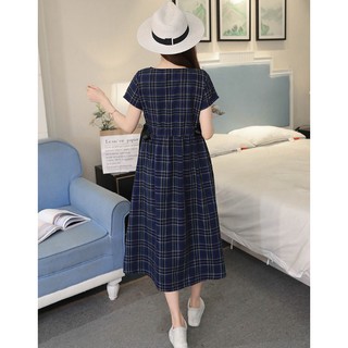Đầm bầu kẻ dáng maxi Azuno AZ23092