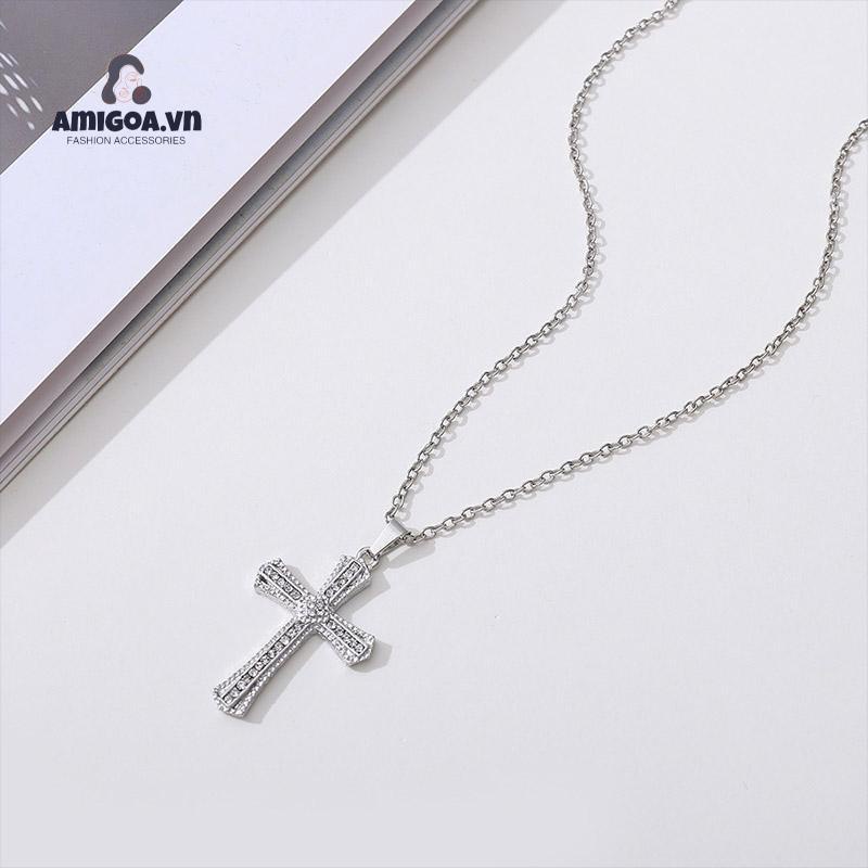 ✨✨Vòng cổ Dạng Chuỗi Xích Toàn Diện Đính Kim Cương Phong Cách Cổ Điển Sang Trọng Dành Cho Nam Nữ