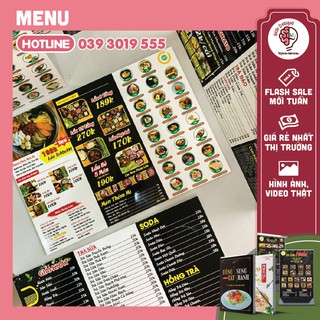 Thiết Kế + In Ấn Menu Bồi Formex Dày 5mm Cao Cấp, Sang Trọng