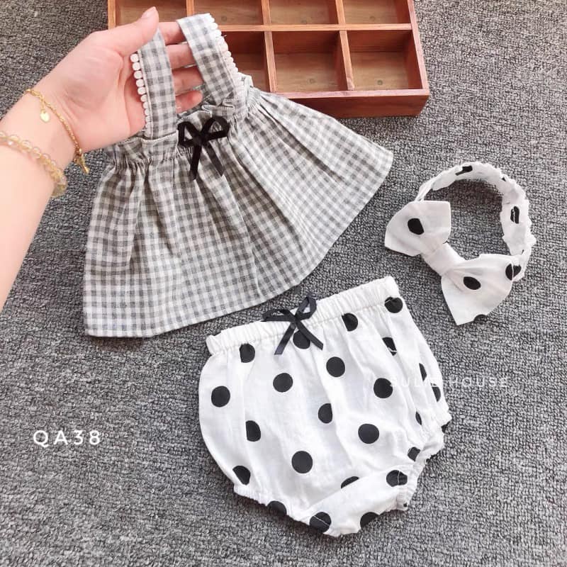 Set quần áo 2 dây kèm băng đô - QA38