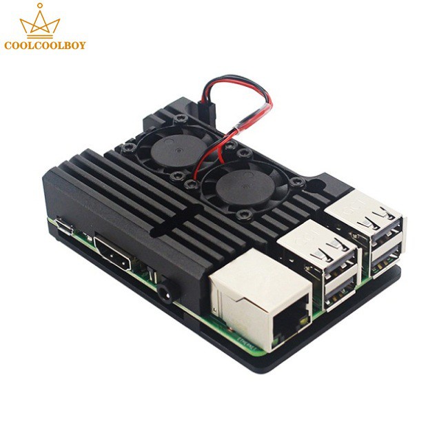 Hộp Nhôm Đựng Bảo Vệ Raspberry Pi 4 Kèm Quạt Tản Nhiệt Kép | BigBuy360 - bigbuy360.vn