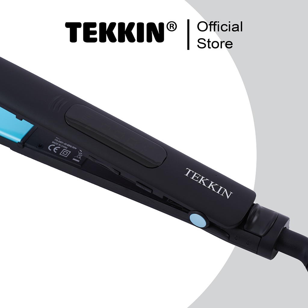 Máy Duỗi Tóc TEKKIN TI-615 8 Mức Nhiệt Có Led Siêu Mỏng Nhẹ Gốm Tourmaline Có Khóa Gập 3 IN 1 Uốn Duỗi Xoăn