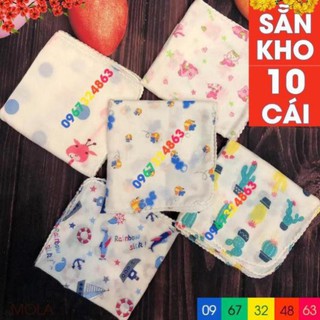 Khăn sữa xuất nhật in hình 10 cái dễ thương cho bé yêu
