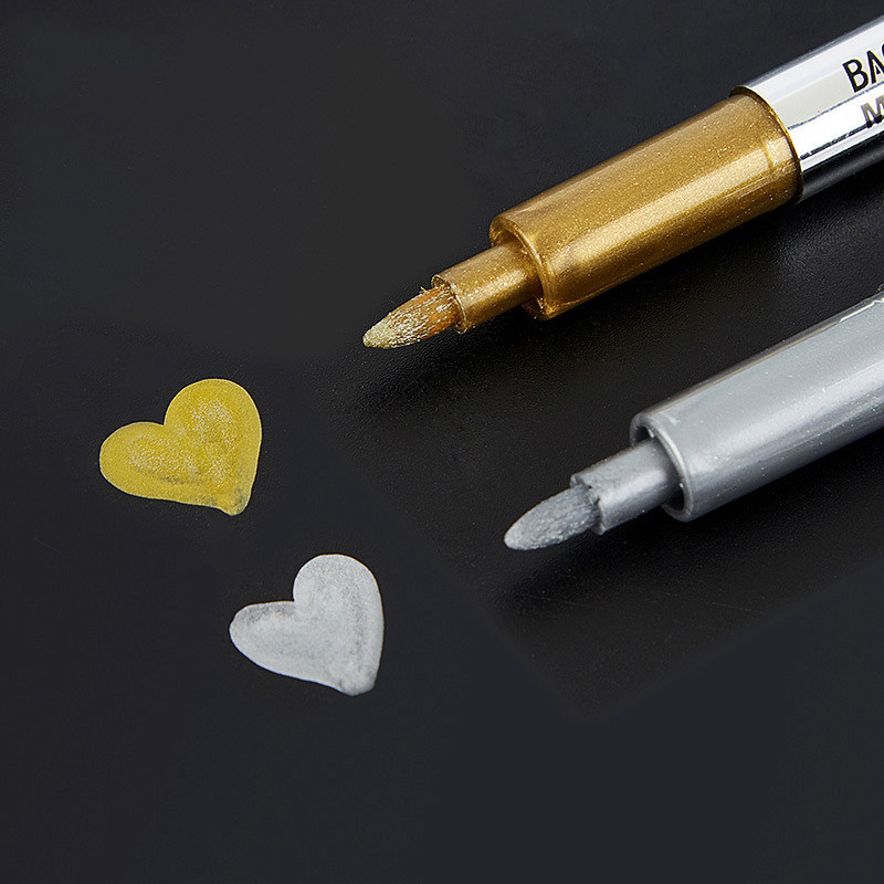 Bút mực gel kim loại màu ánh vàng/bạc độc đáo