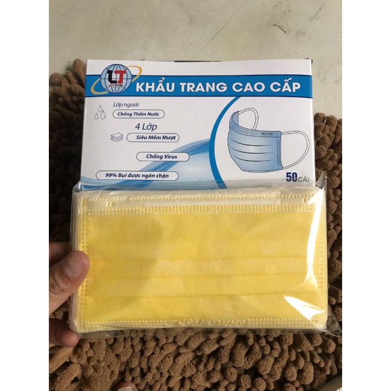 khẩu trang y tế 4 lớp màu vàng Lâm Thịnh