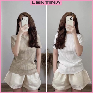 Áo Len Tăm Đũa Cộc Tay Nữ Dáng Ôm Kiểu Cổ Tròn Basic Dễ Mặc Phối Đồ Hàng Đẹp Quảng Châu Cao Cấp Trẻ Trung