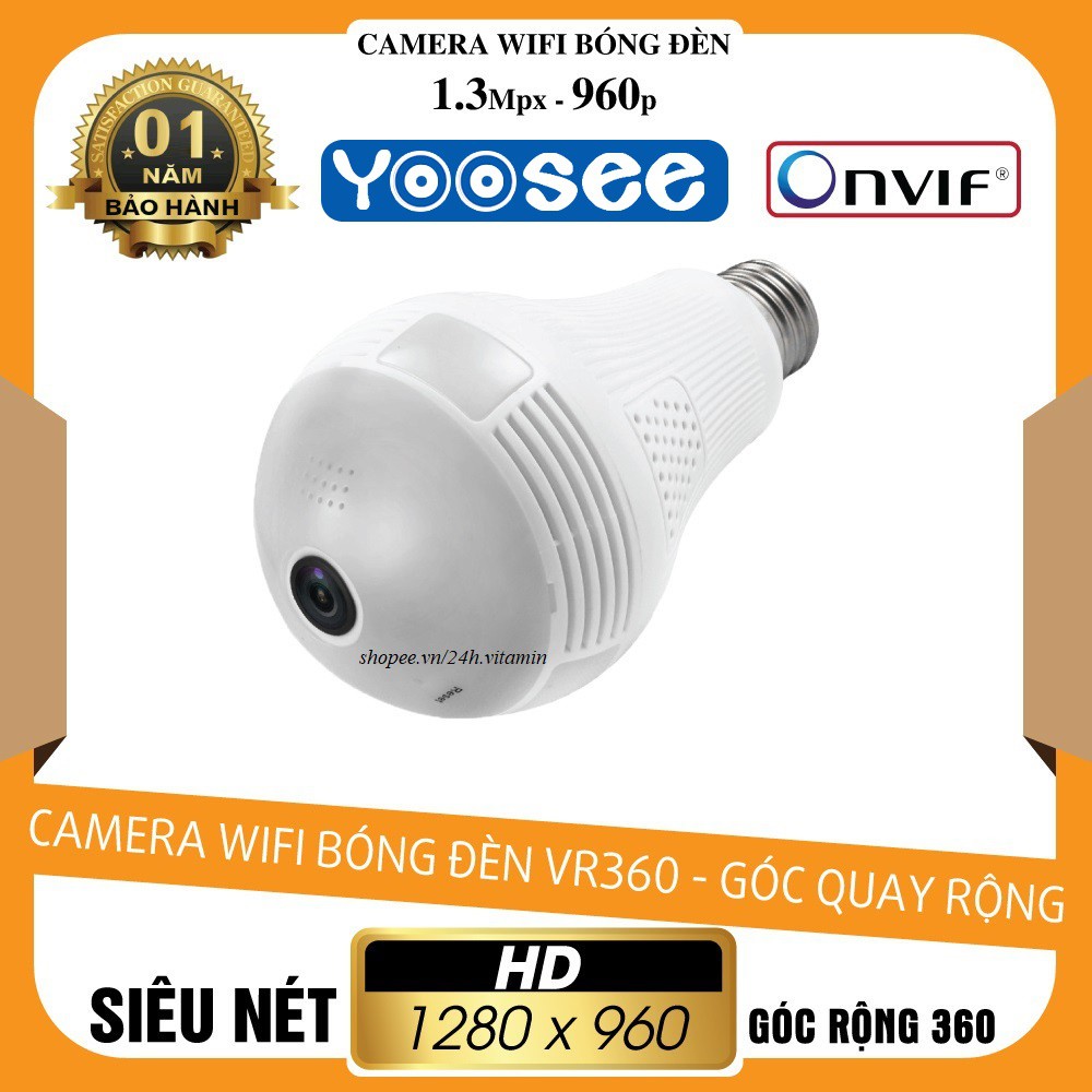 Camera wifi yoosee bóng đèn HD960P hình ảnh sắc nét, góc rộng 360 độ | BigBuy360 - bigbuy360.vn