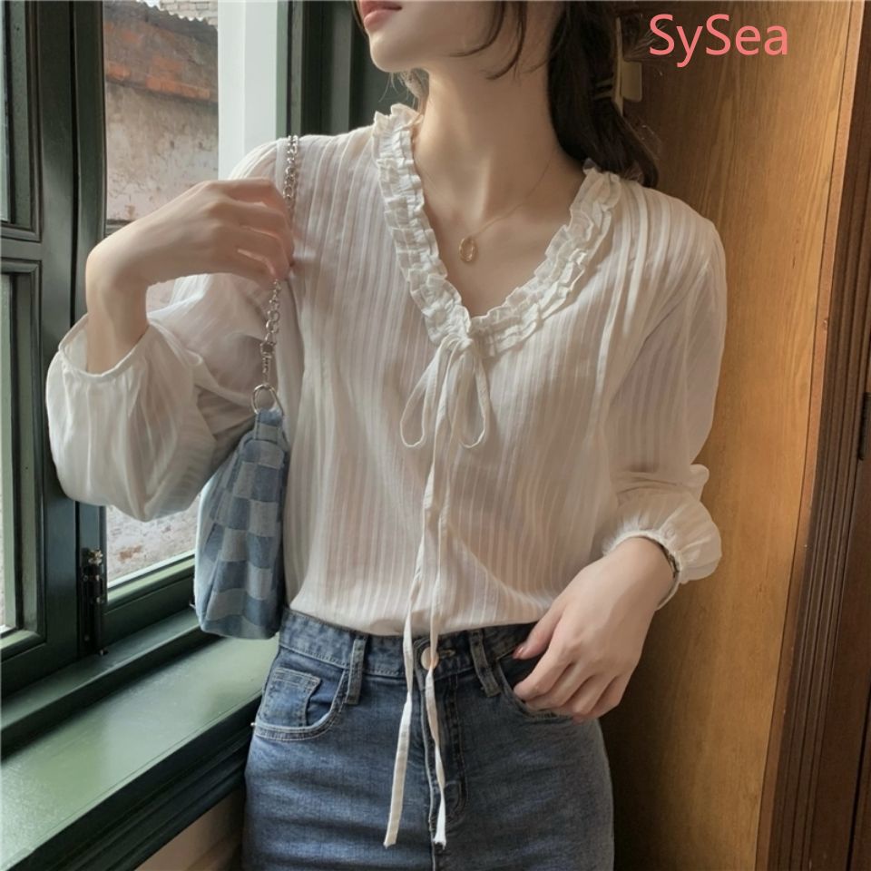 Áo Sơ Mi Kẻ Sọc Phong Cách Hàn Quốc Cho Nữ