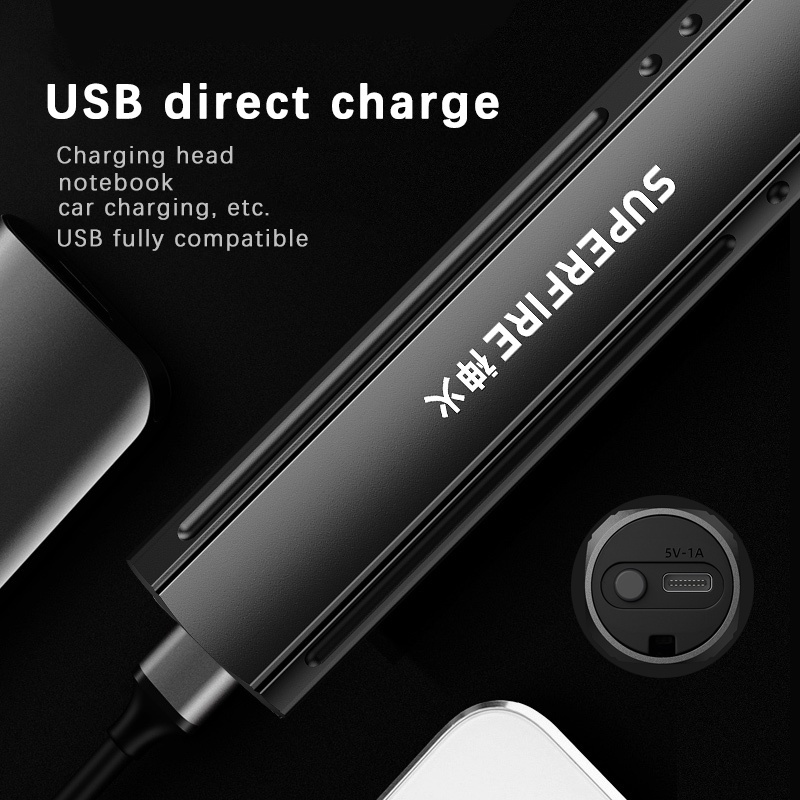 Đèn pin siêu sáng SUPERFIRE S32 chống thấm nước pin sạc