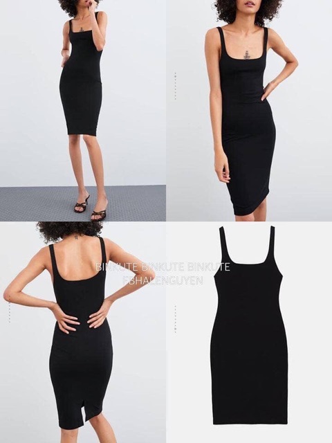 Váy body Zara Auth 2 màu đen, hồng S