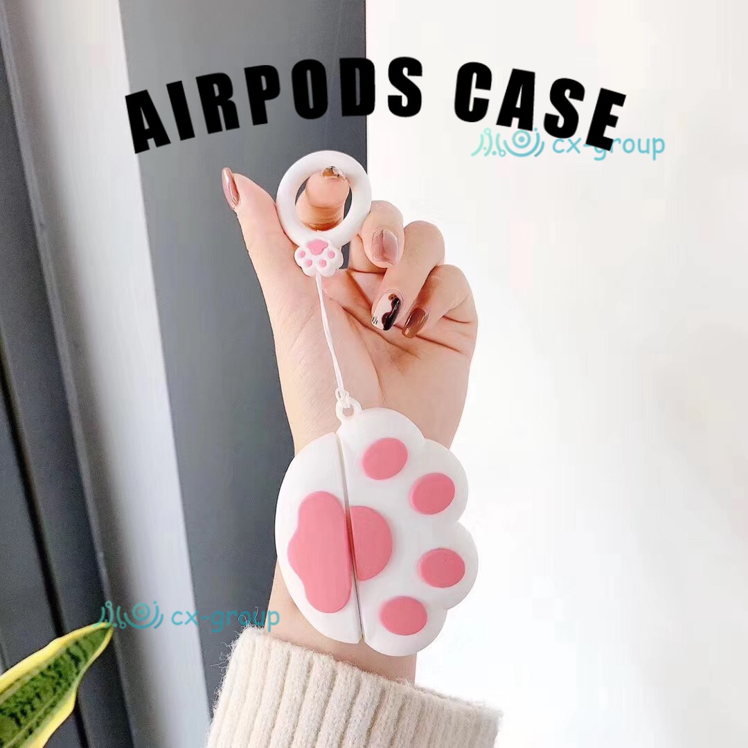 Ốp lưng Cute Cat paw bluetooth headset protective case for airpods 1/2 pro colorful Wireless Headphones  silicone airpods  casing cover