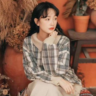 [SIÊU RẺ] ÁO NỈ KẺ MIX LEN