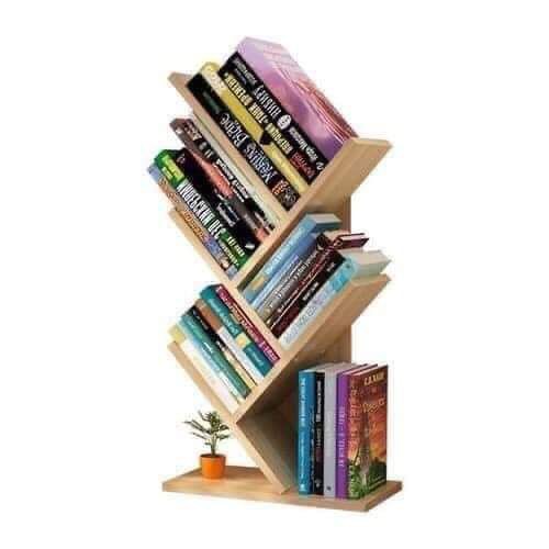 KỆ SÁCH GỖ HÌNH XƯƠNG CÁ 5 TẦNG