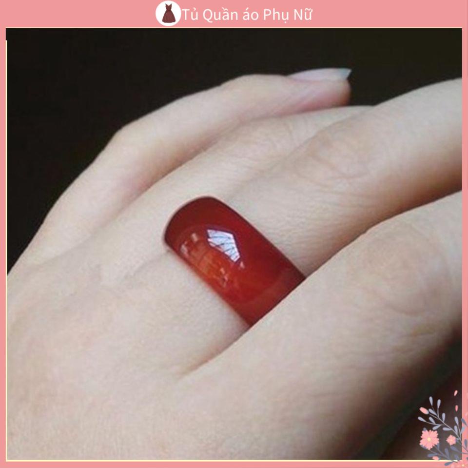 Nh n Th / Trang Nhẫn Đá Mã Não Đỏ Tự Nhiên Màu Xanh Lá Cây Đơn Giản Làm Quà Tặng Cho Cặp Đôi
